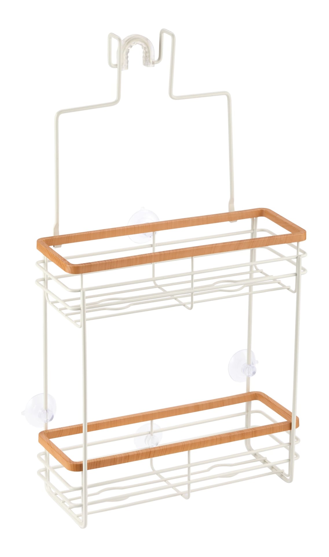 Type A Cubina Over-The-Shower 2-Tier Shower Caddy with Hook, White/Natural Y0X3 - product image 1