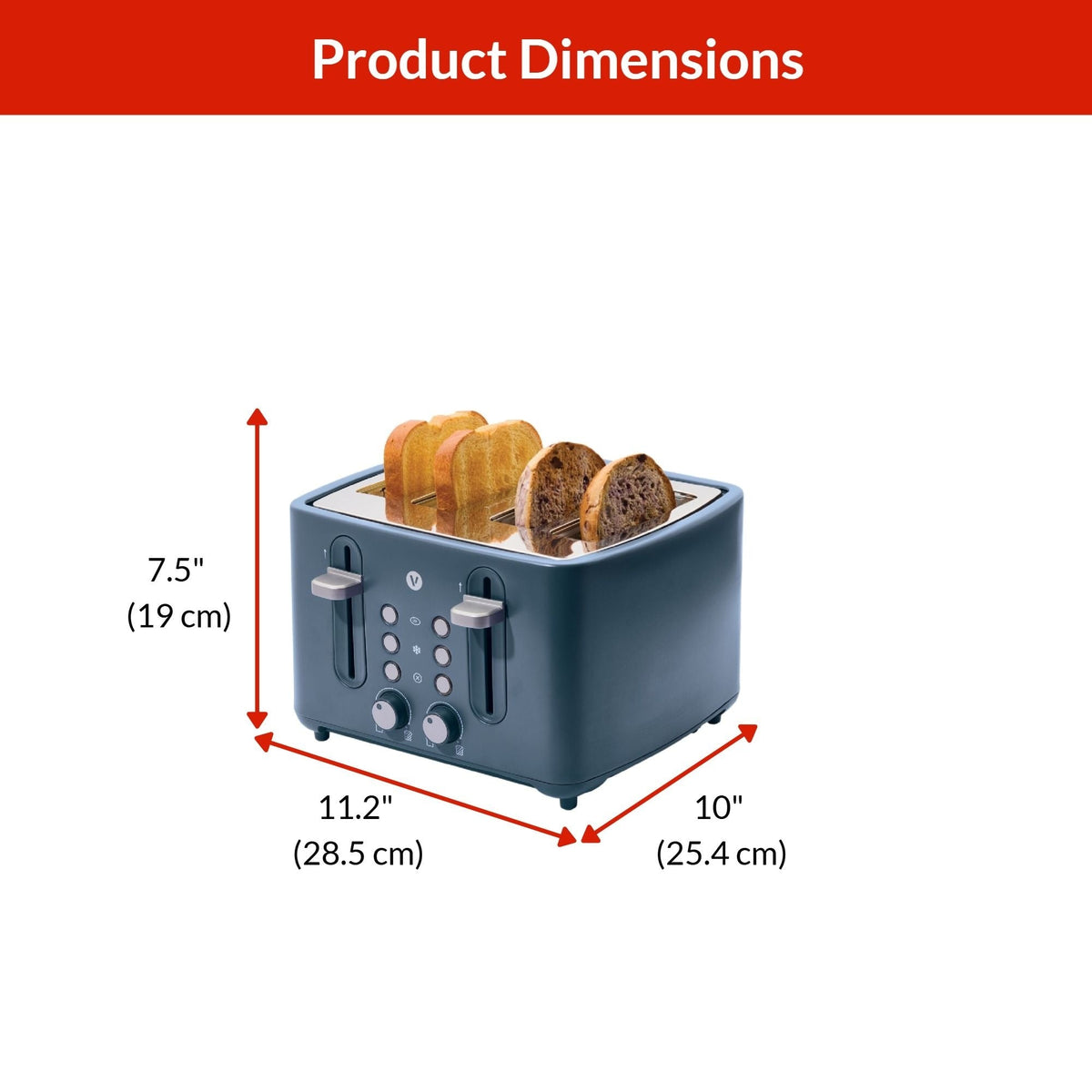 4-Slice Toaster with Extra-Wide Slots, Bluefin B6O7 - product image 2