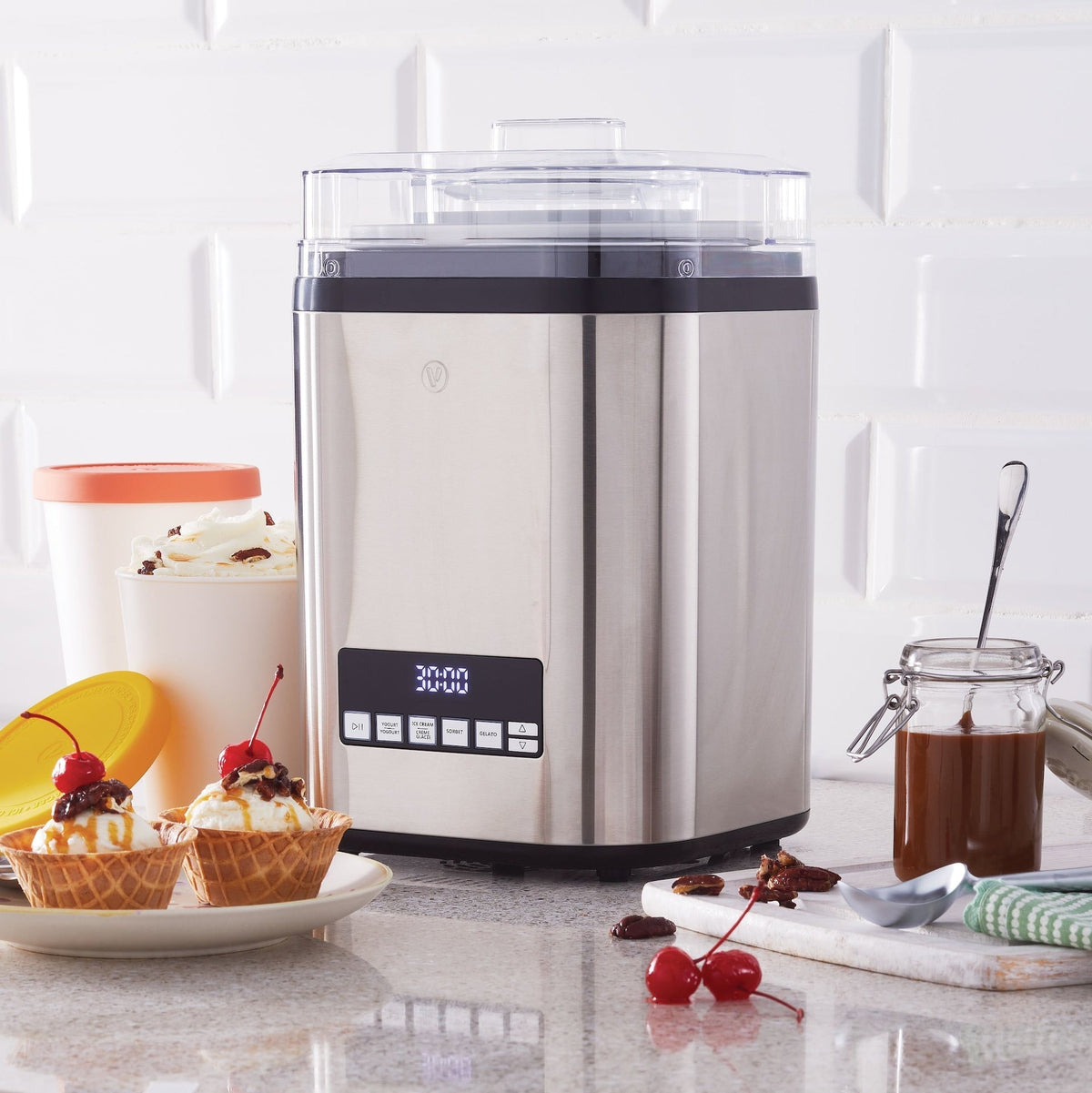 Digital Ice Cream Maker, 4-in-1 Ice Cream & Frozen Treat Maker, Stainless Steel, 1.9-L J0O0 - product image 6
