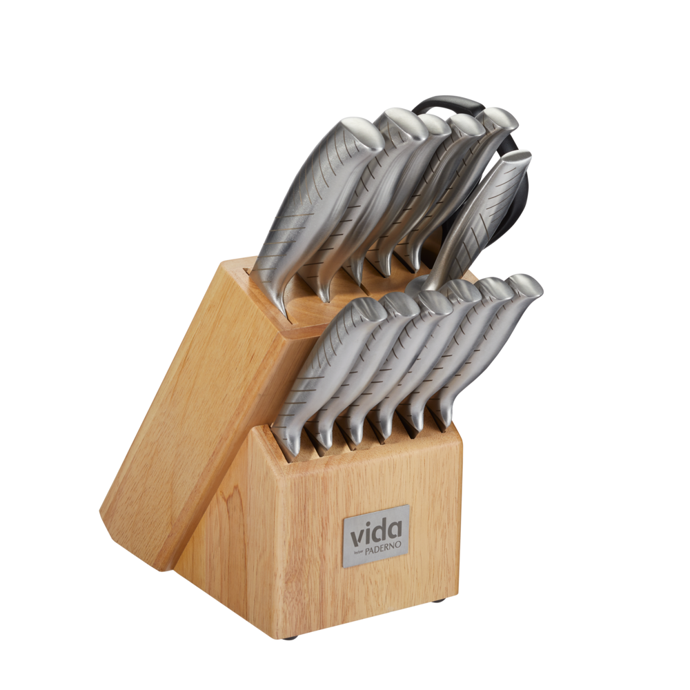 Stainless Steel Knife Block Set, Ergonomic Grip, 14-pc V0J7 - product image 1