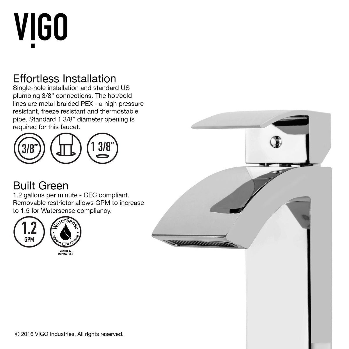 Duris Single Handle Single Hole Bathroom Sink Faucet, WaterSense Certified, Chrome O7M1 - product image 5