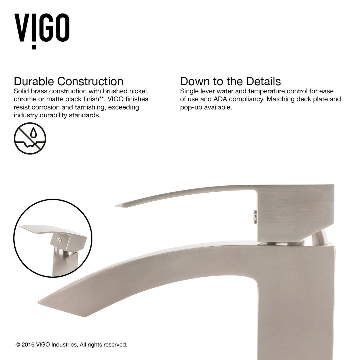 Duris Vessel Single Handle Vessel Sink Bathroom Faucet with Deck Plate, Brushed Nickel D8N6 - product image 8