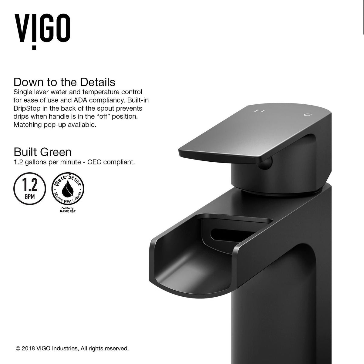 Ileana Single Handle Single Hole Bathroom Sink Faucet, WaterSense Certified, Matte Black Y6A9 - product image 5