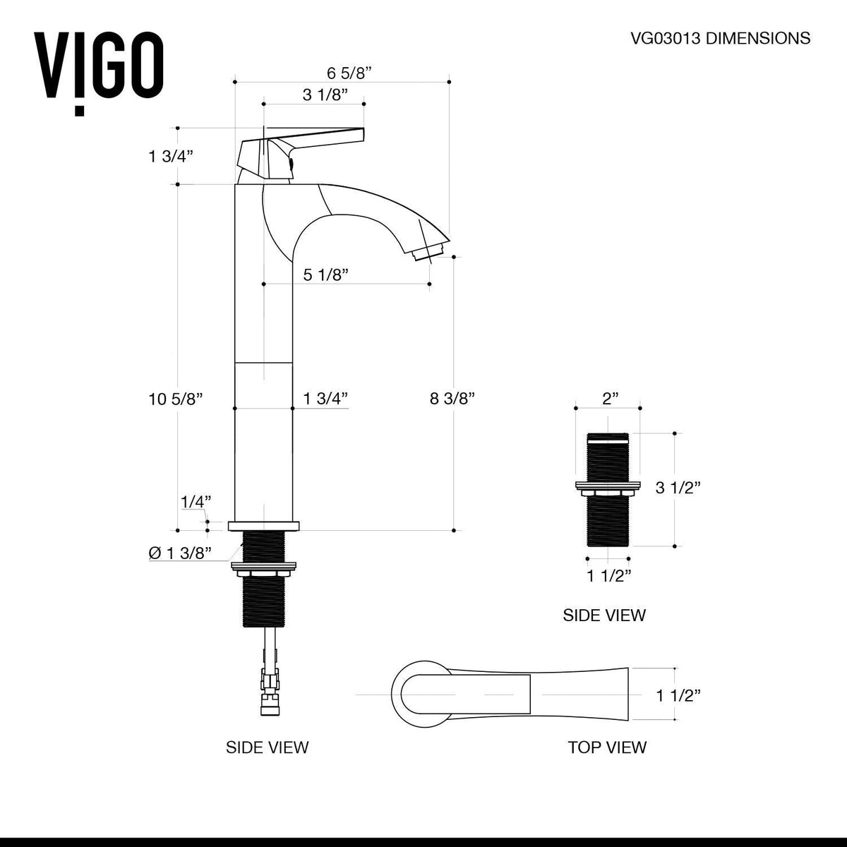 Linus Single Handle Vessel Single Hole Bathroom Sink Faucet, Matte Black J2K3 - product image 5