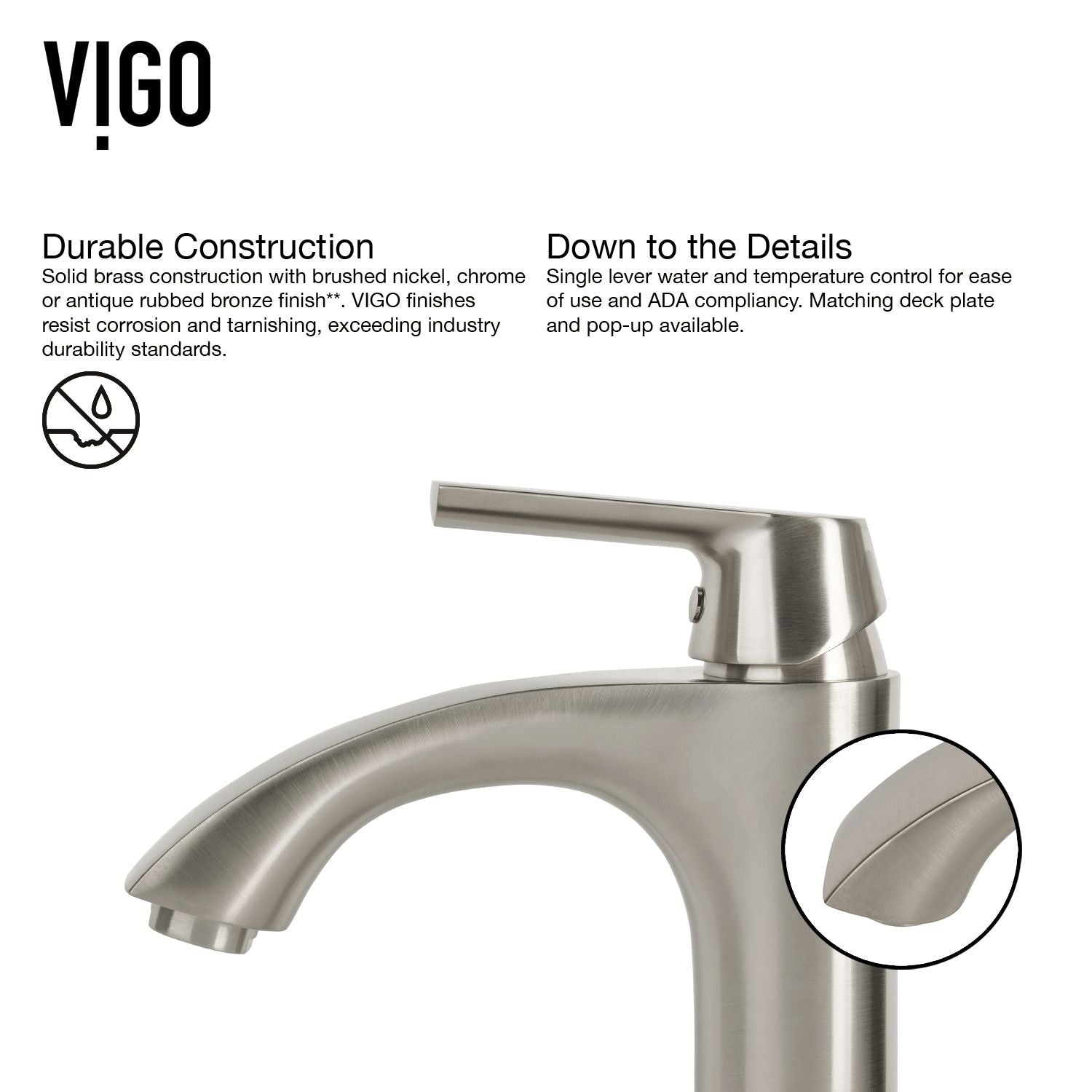 Linus Single Handle Vessel Sink Bathroom Faucet, Brushed Nickel Z1M2 - product image 7