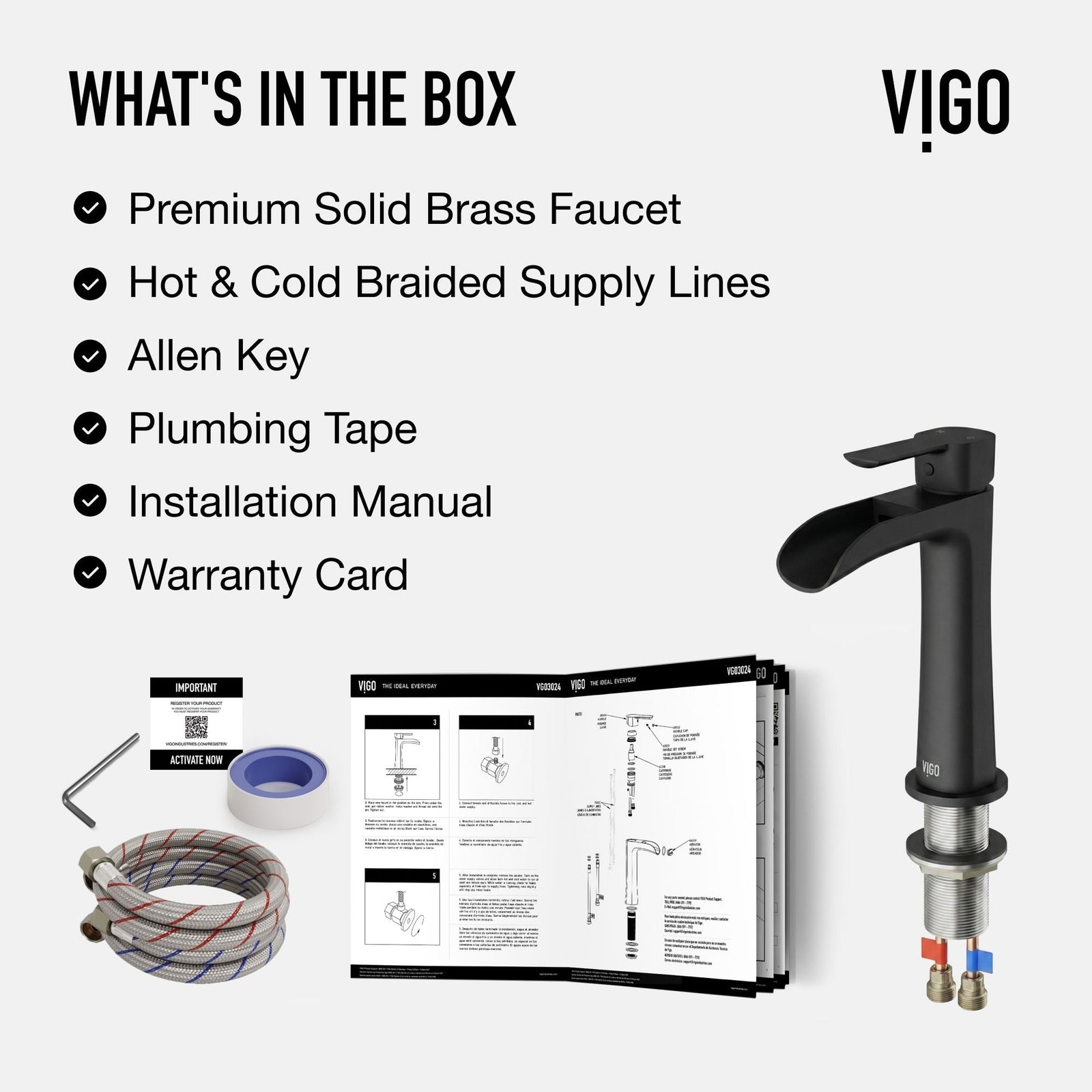Niko Single Handle Single Hole Bathroom Sink Faucet, Matte Black U1W8 - product image 8