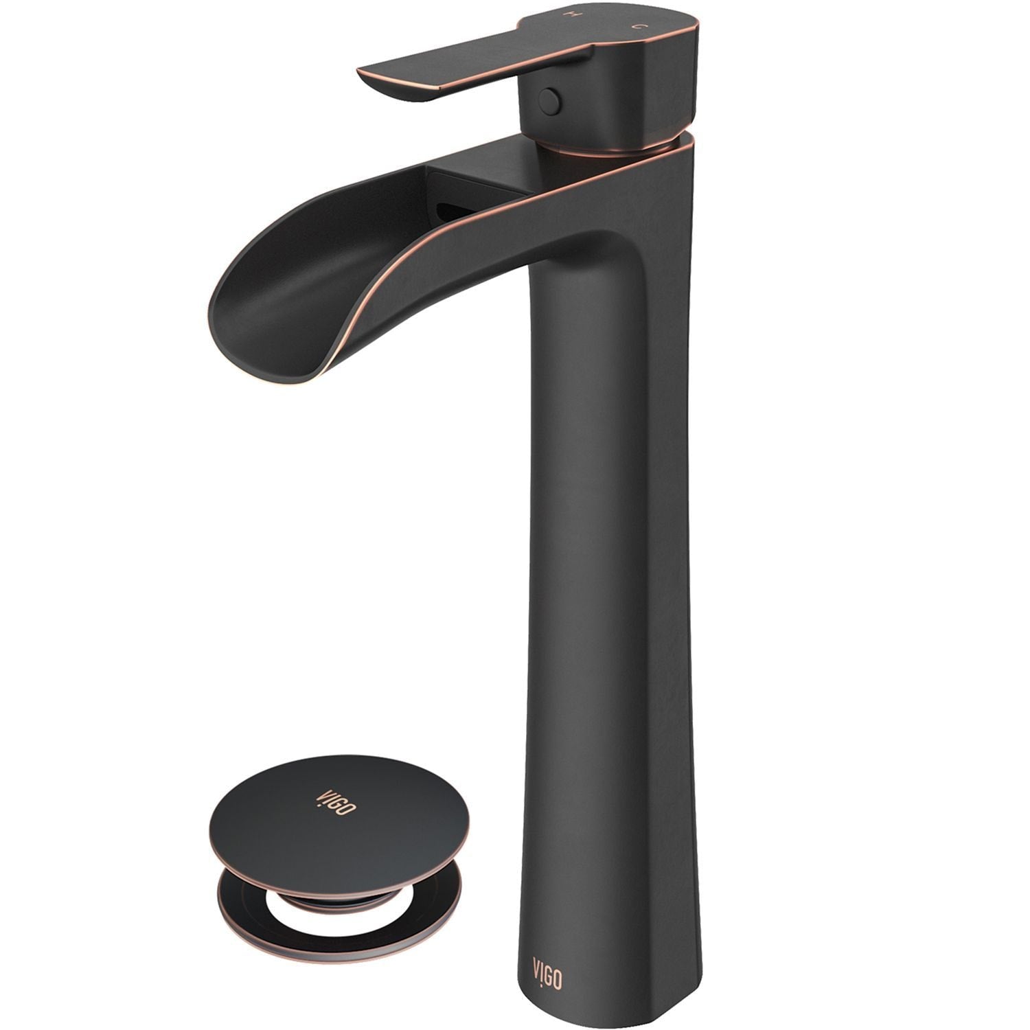 Niko Single Handle Vessel Single Hole Bathroom Sink Faucet with Pop-up Drain, Antique Rubbed Bronze X3W0 - product image 3