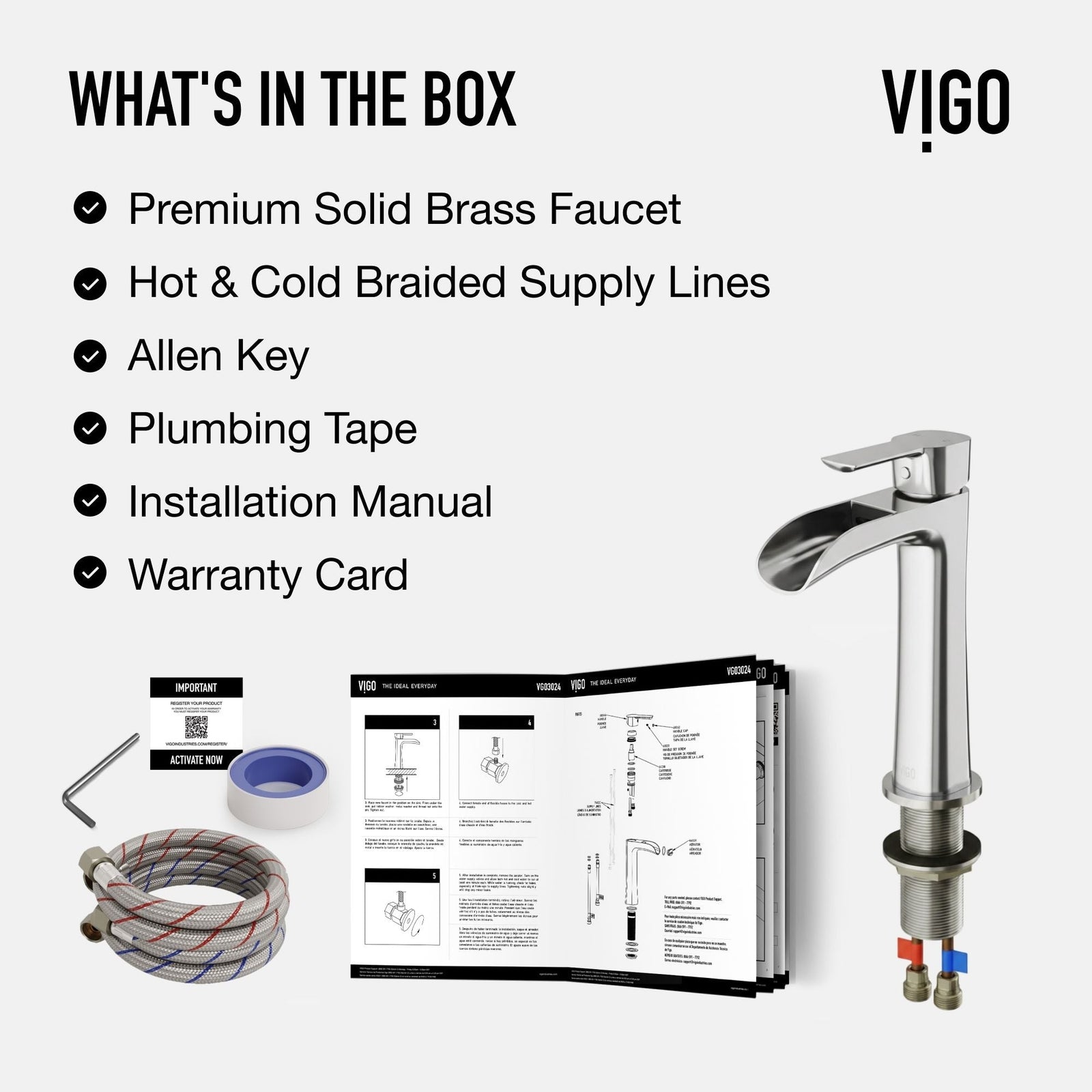 Niko Single Handle Vessel Sink Bathroom Faucet with Deck Plate, Brushed Nickel A9A2 - product image 4