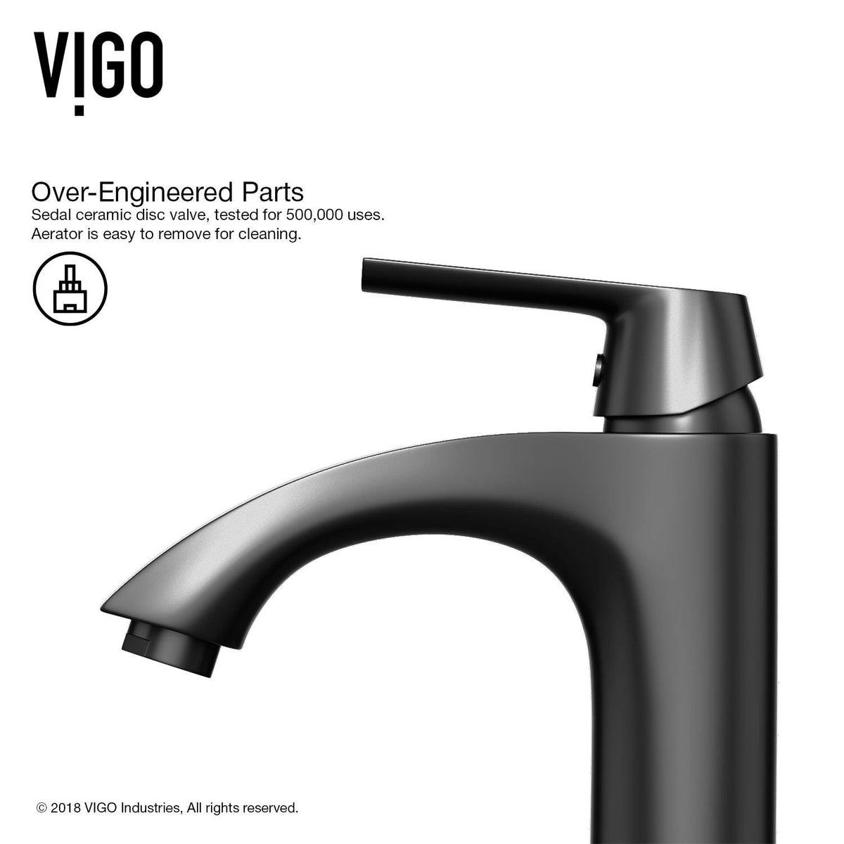 Penela Single Handle Single Hole Bathroom Sink Faucet, Matte Black F5K4 - product image 5