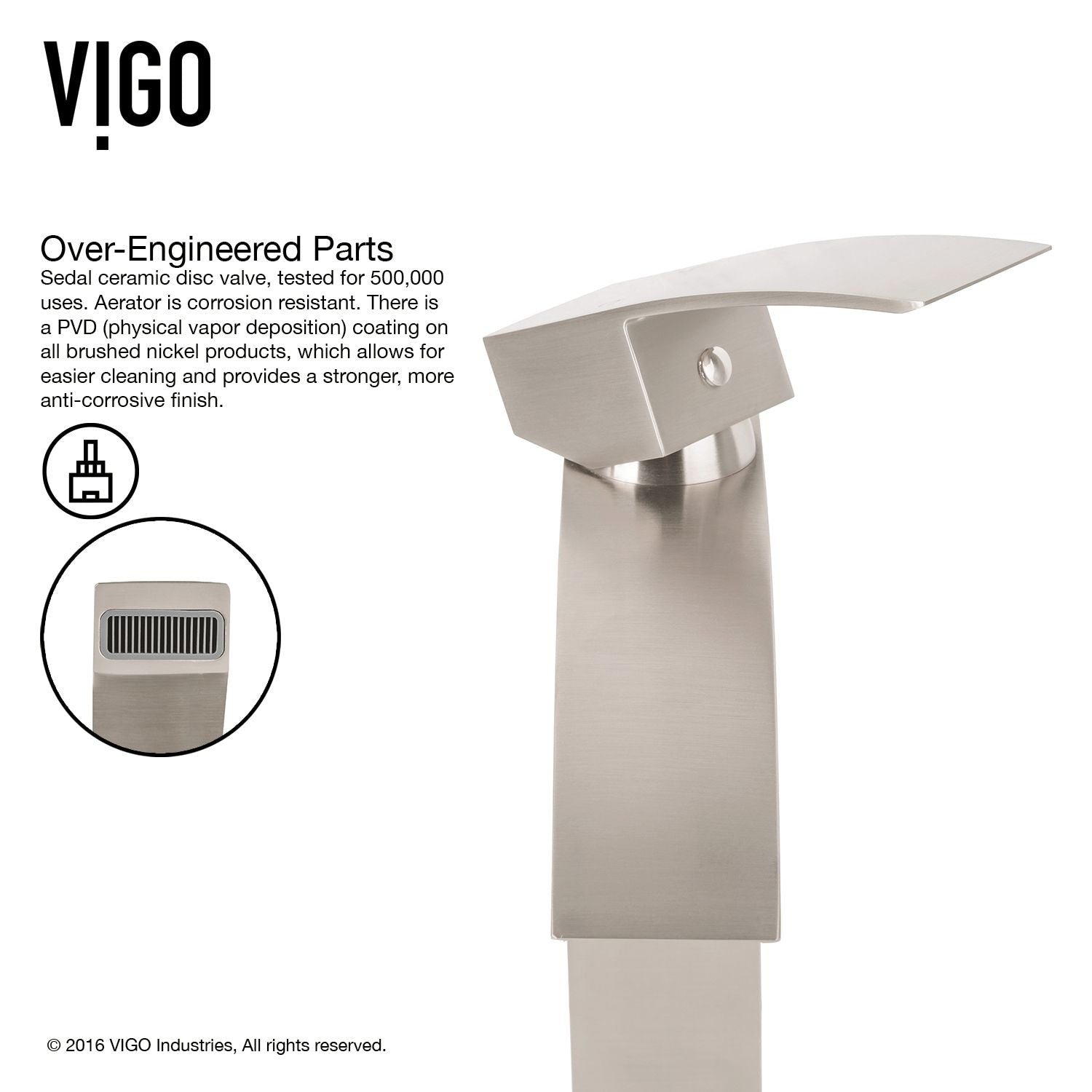 Satro Single Handle Single Hole Bathroom Sink Faucet, WaterSense Certified, Brushed Nickel S9H4 - product image 8