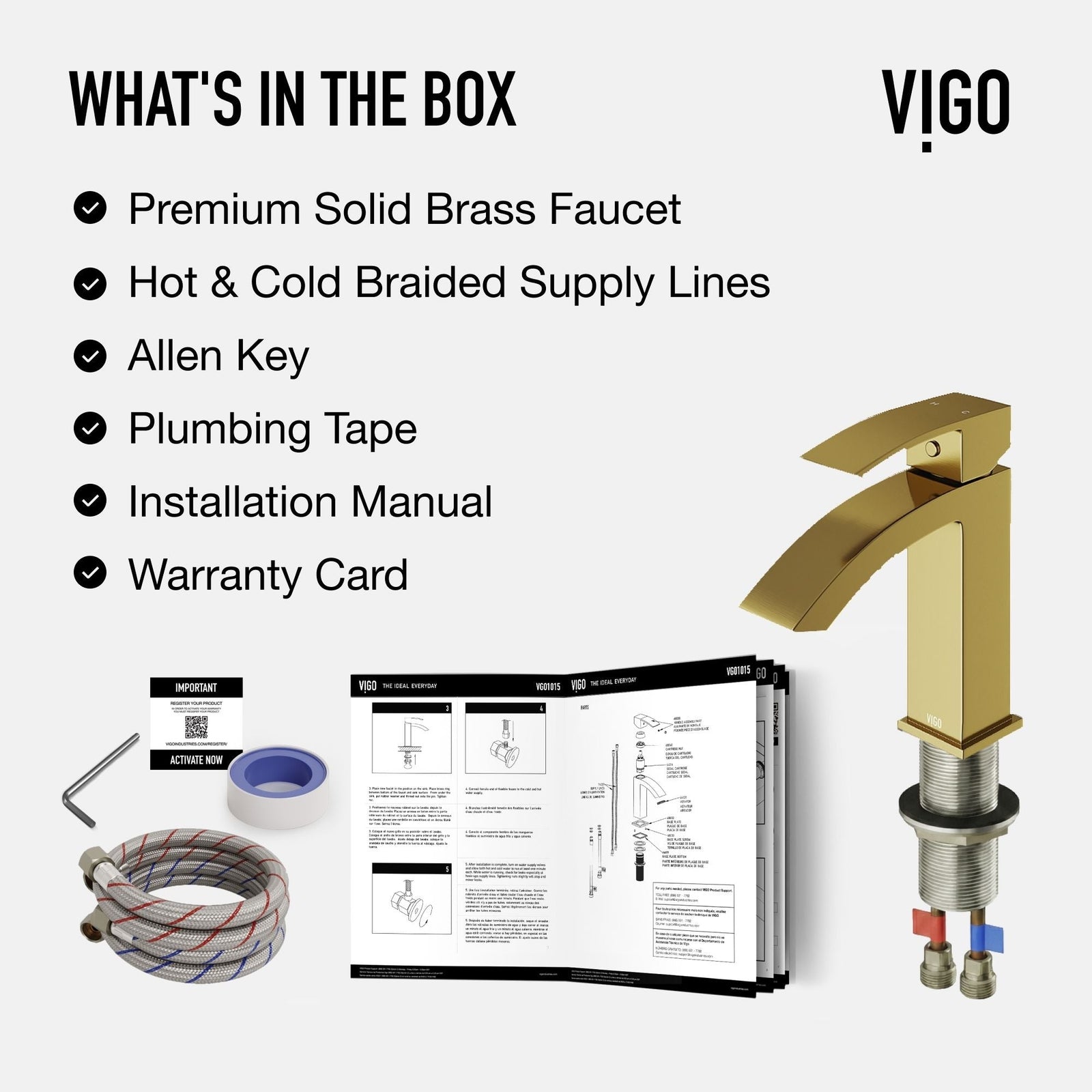 Satro Single Handle Single Hole Bathroom Sink Faucet, WaterSense Certified, Matte Gold M6T2 - product image 8