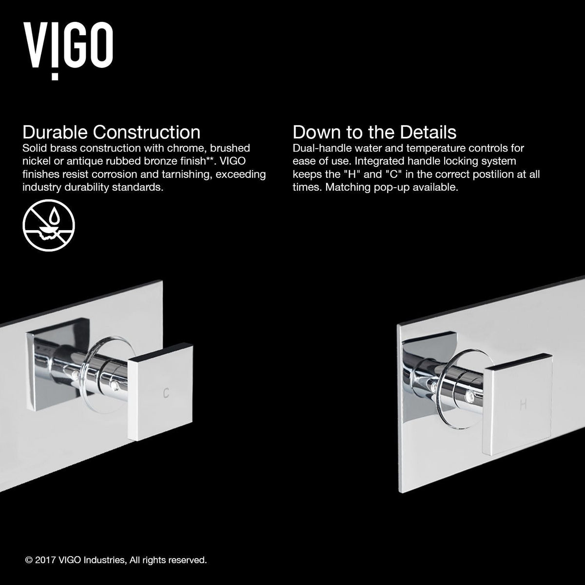 Titus Wall Mount Dual Handle Bathroom Sink Faucet, Eco-Friendly 1.2 GPM Flow Rate, Chrome Z1O3 - product image 3