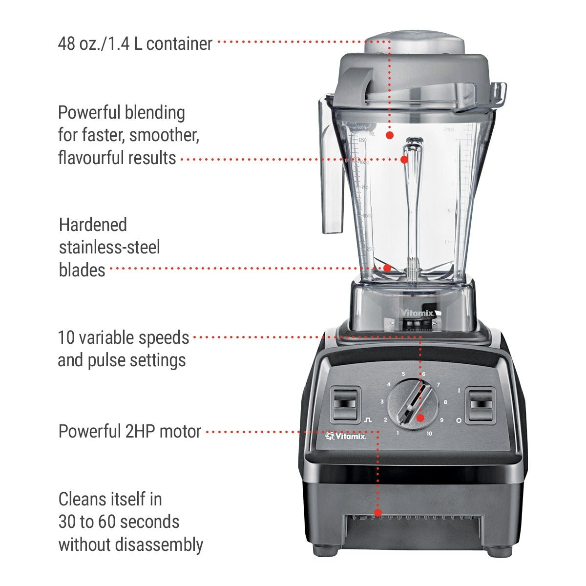 Explorian E310 Blender with 10 Speeds, Black A2Q7 - product image 3