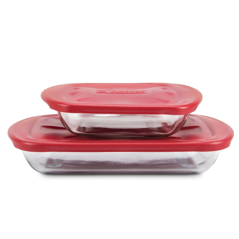 Glass Bake 'n' Keep Set with Plastic Lids, 4-pc E7P8