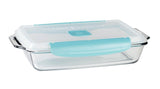 Rectangular Glass Bakeware Container with TrueLock Vented Locking Lid, 3-qt N3G2 - product image 1