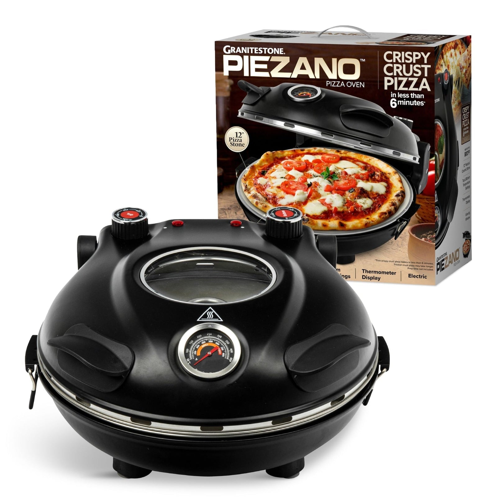 Granitestone Piezano Electric Pizza Oven, 12-in, Black P2P9 - product image 1