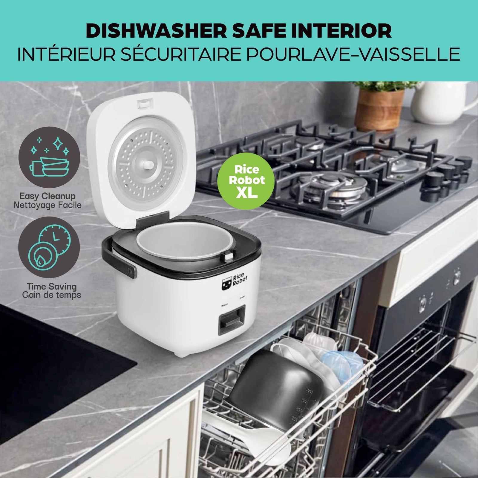 Nonstick Rice Cooker Robot, Large, 2-L Capacity I0F3 - product image 2