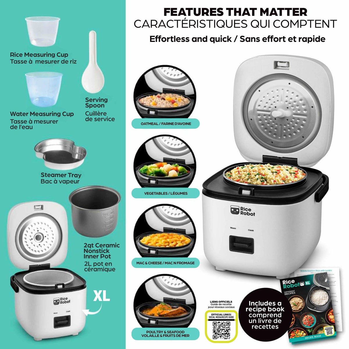 Nonstick Rice Cooker Robot, Large, 2-L Capacity I0F3 - product image 5