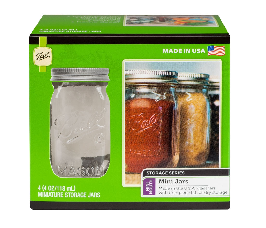 Ball Miniature Glass Jars with Storage Lids, 118 mL, 4 Count P4B8 - product image 1