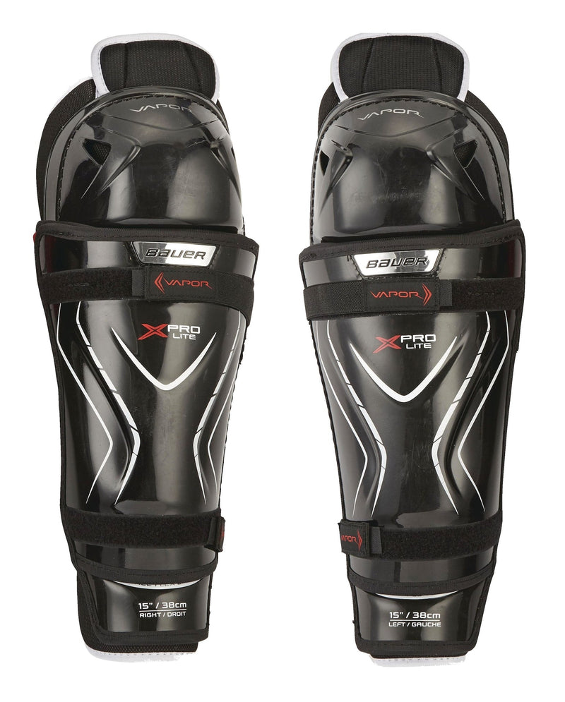Vapor X Pro Lite Junior Hockey Shin Guards with Tapered Fit, Hyperlite HD Foam, Black K3V6