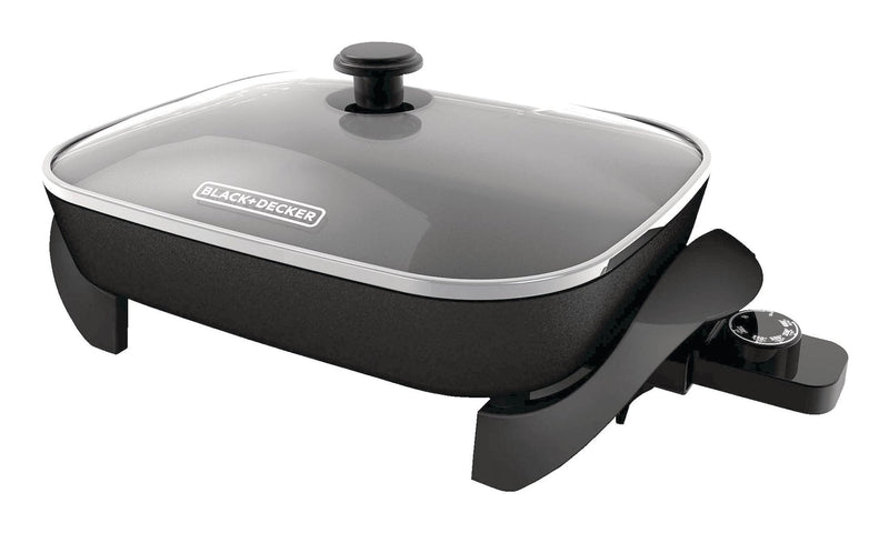 Family-Sized Non-Stick Electric Skillet, Black, 12x15-in U2F6
