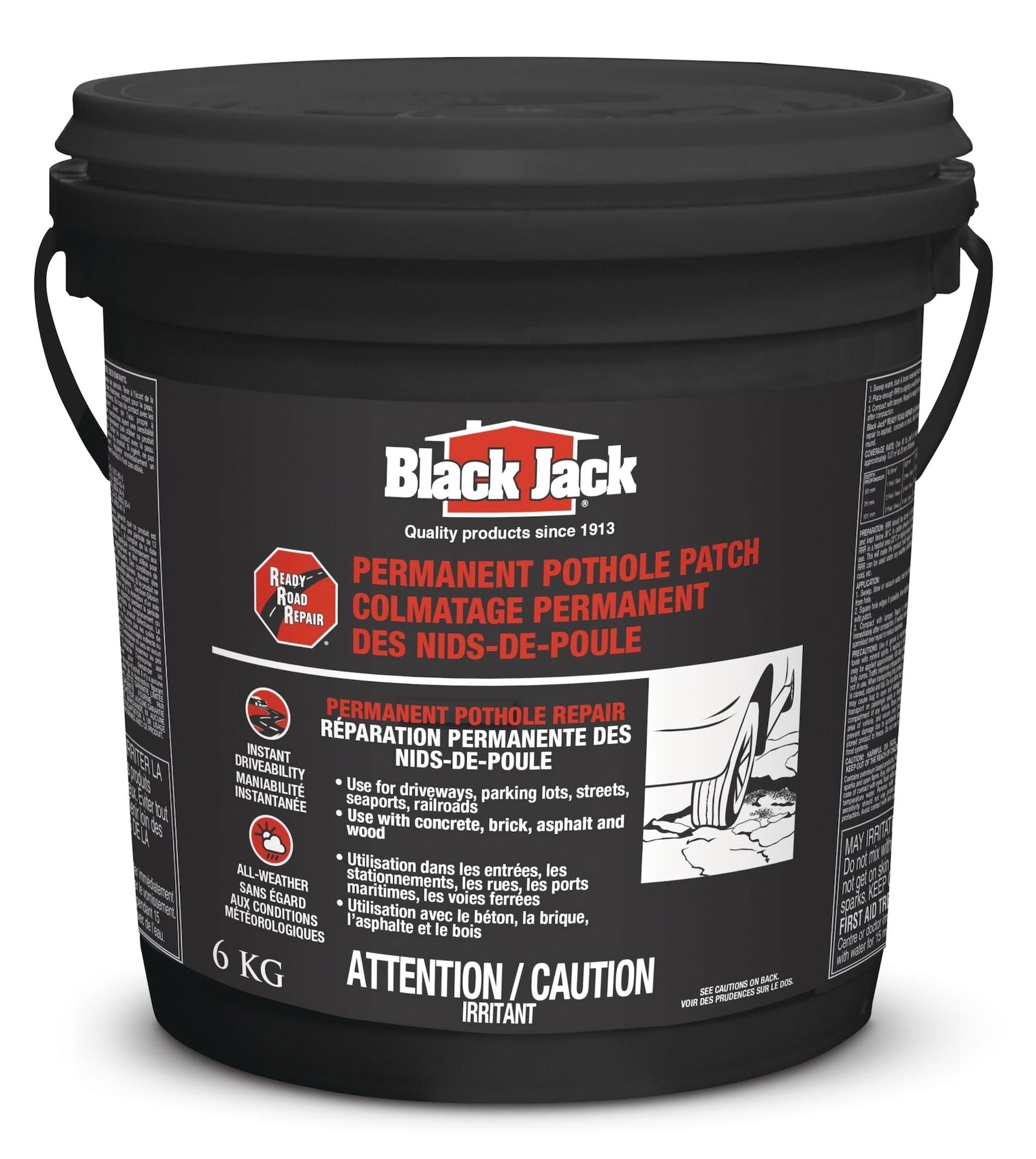 Black Jack Ready Cold Patch, Permanent Pothole Patch Y4L1 - product image 1