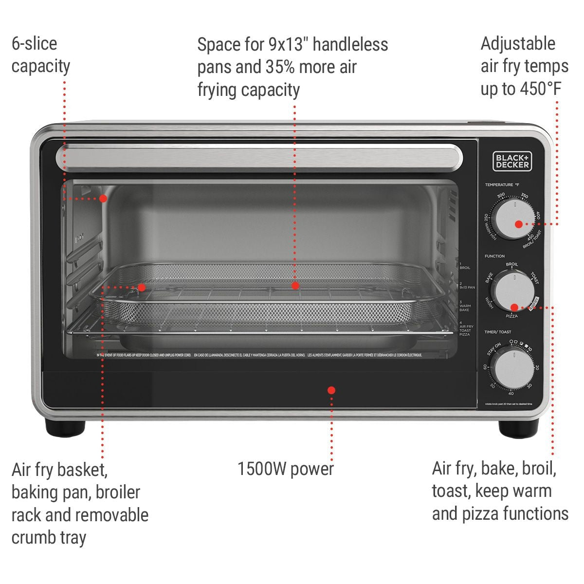 Black N Decker Multi-Purpose Crisp N Bake, 6-Slice T4U0 - product image 5