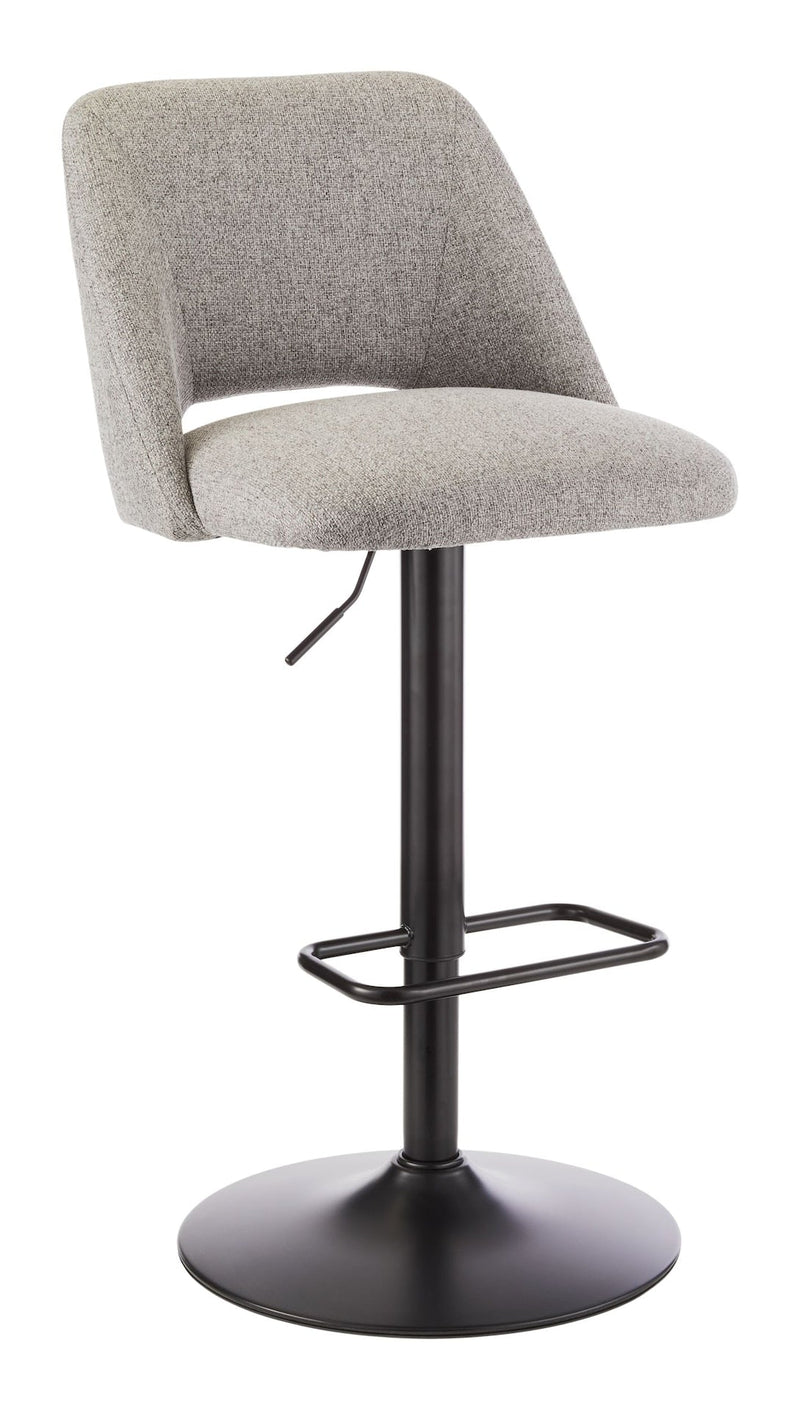 Inaya Adjustable Height Gas Lift Swivel Bar Stool, Grey Q7O1