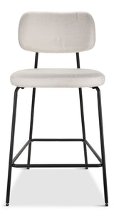 Kase Upholstered Counter Stool with Back Rest, Off-white/Light Grey P9X3 - product image 1