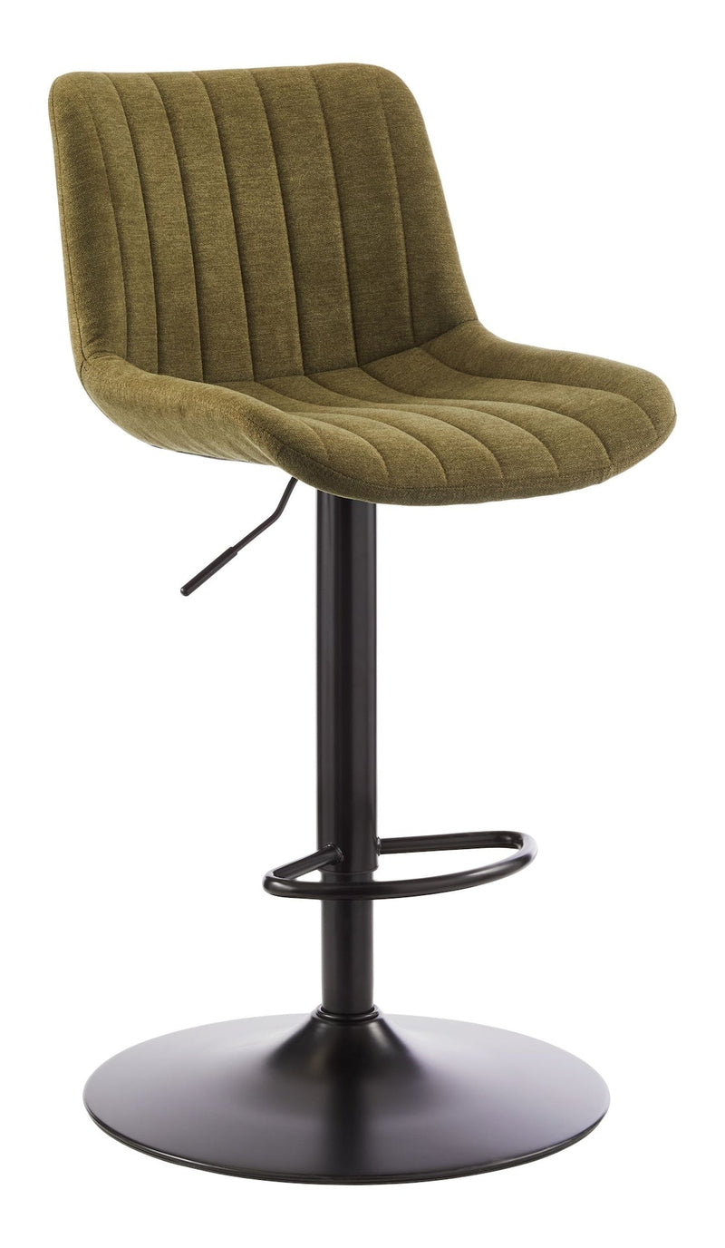Rory Adjustable Height Gas-Lift Swivel Bar Stool, Green D6A5