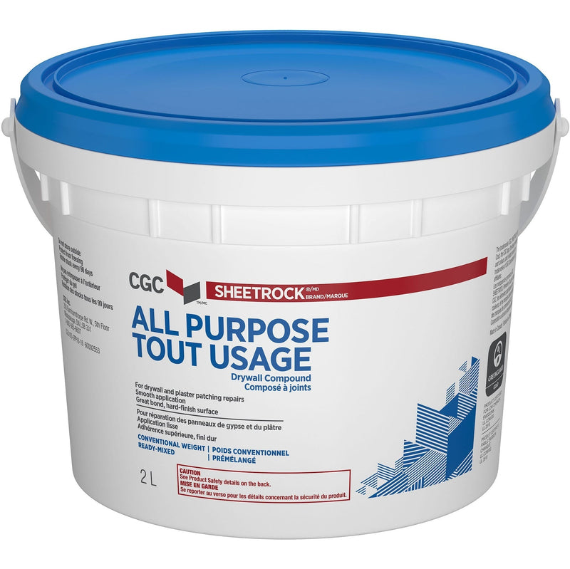 Sheetrock Ready-Mixed Drywall Wallboard Compound, 2-L Pail A2W8