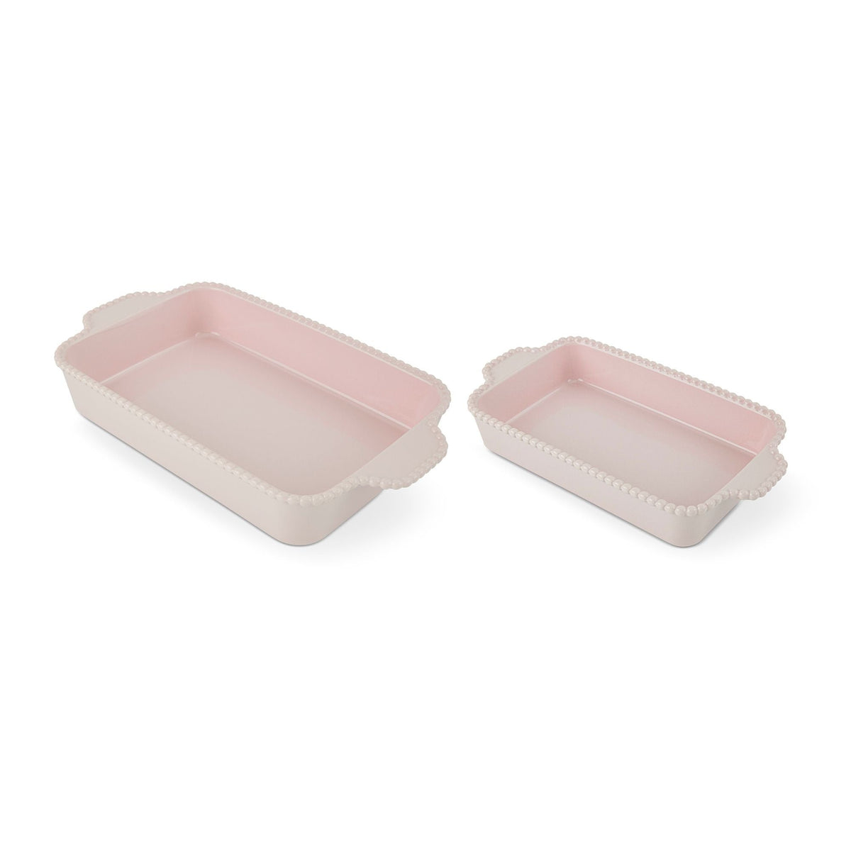 Kitchen Nested Bead Rectangular Bake Dish Set, Pink, 2-pc T1W0 - product image 1
