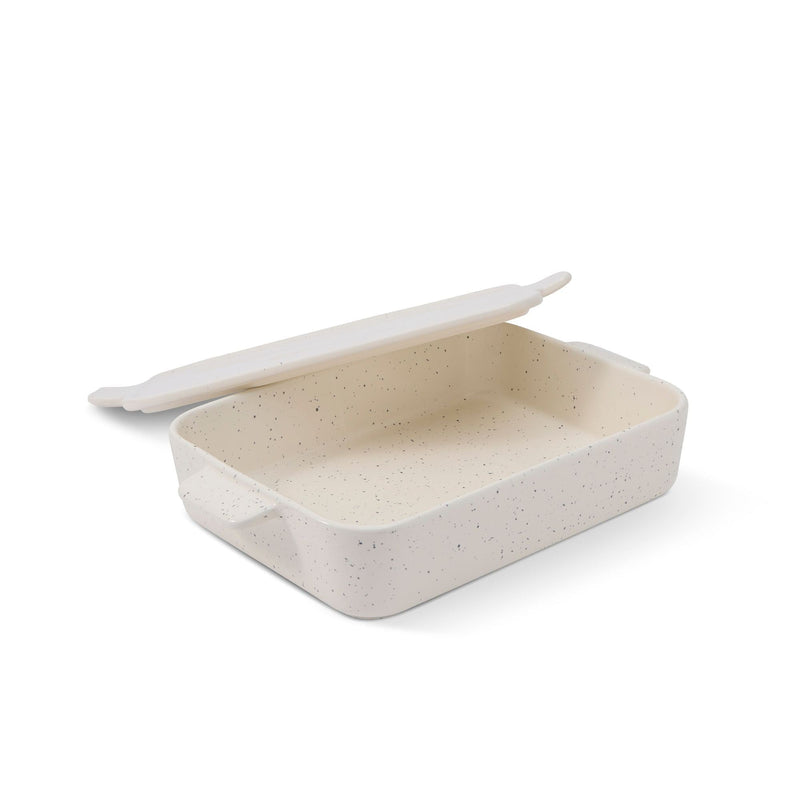 Kitchen White Non-Stick Stoneware Pan with Lid D1U1