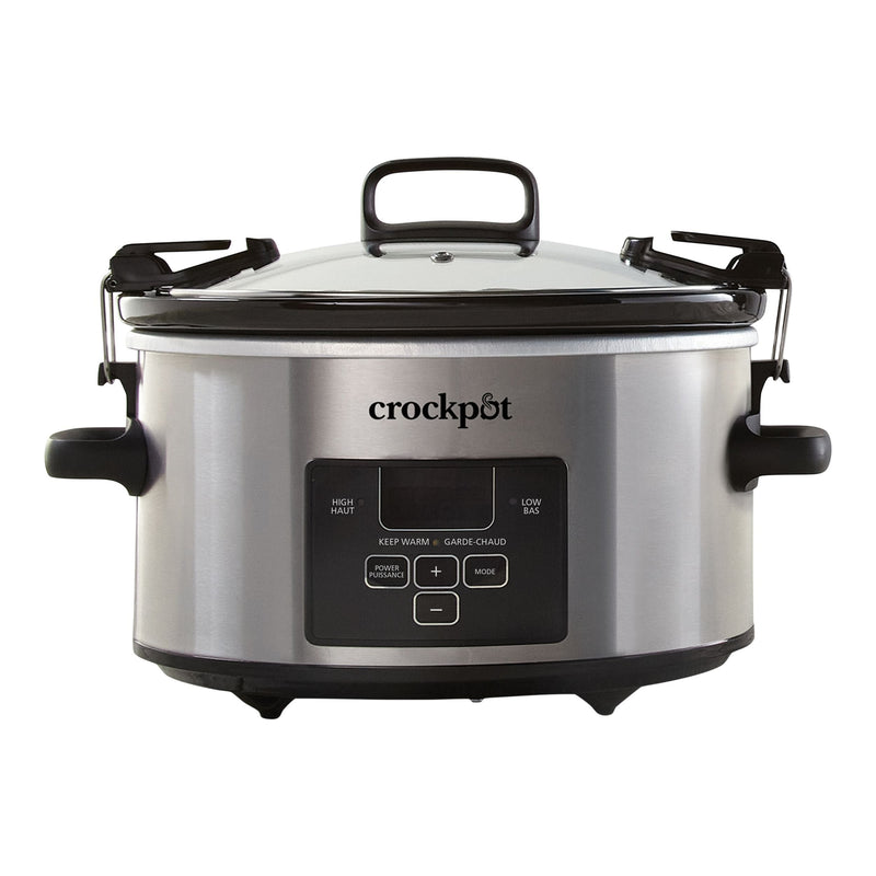 Digital Programmable Slow Cooker with Locking Lid, Feeds 4 People & More, Stainless Steel, 4-qt Z2P3