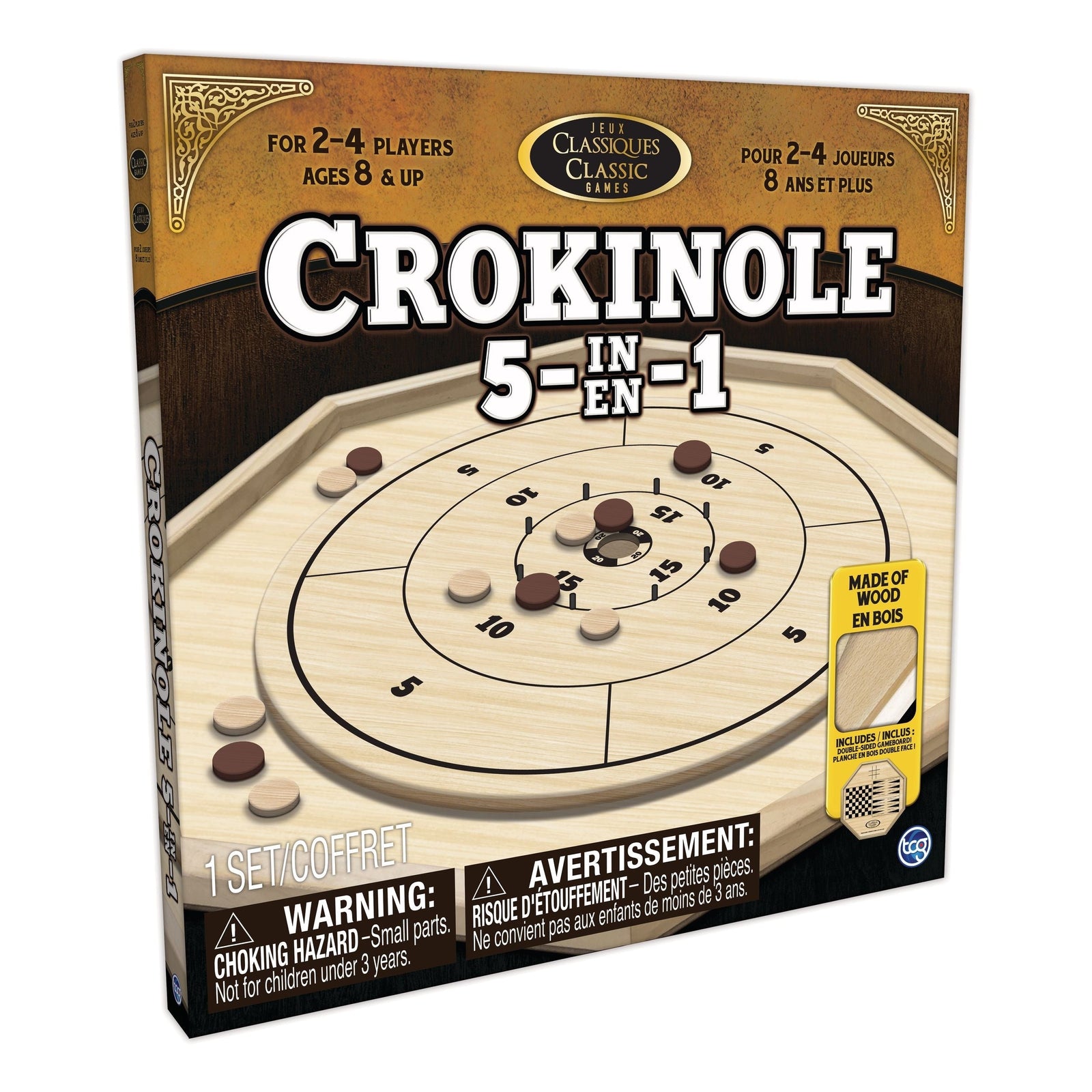 5-in-1 Deluxe Wooden Board Game Set, Ages 8+ F1L8 - product image 1
