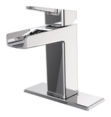 Reeve Single Handle Single Hole 4-in Centerset Bathroom Sink Faucet with Pop-up Drain, Chrome W6A8 - product image 2