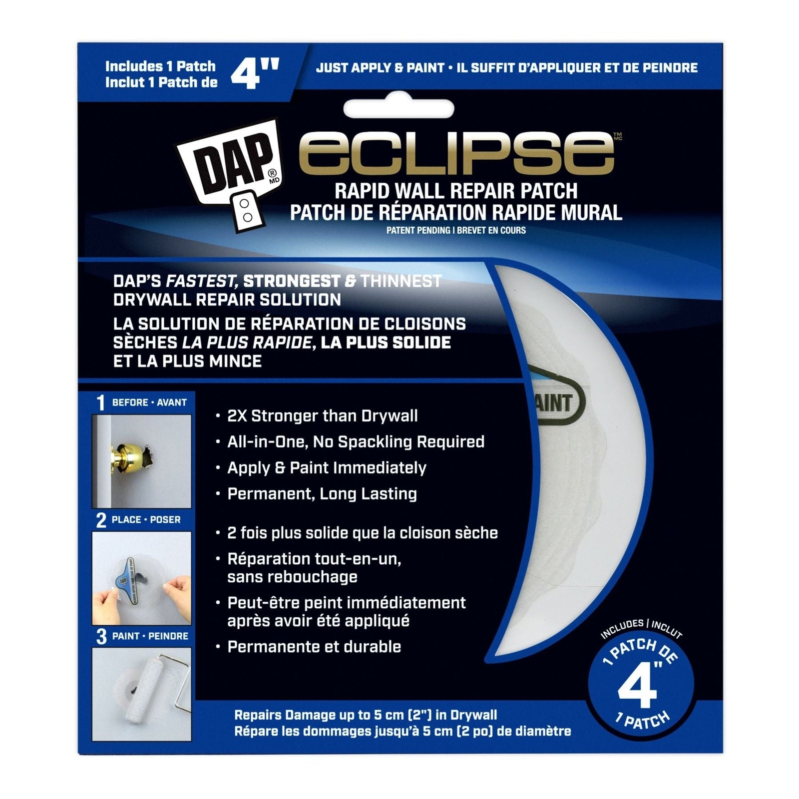 Eclipse Rapid Wall Repair Patch, 6-in K1X1 - product image 1