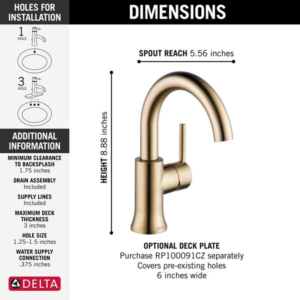 1-Handle High-Arc Lavatory Faucet, Champagne Bronze J4R2 - product image 4