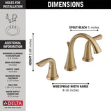 Lahara 2-Handle Widespread Faucet, Champagne Bronze X5X3 - product image 4