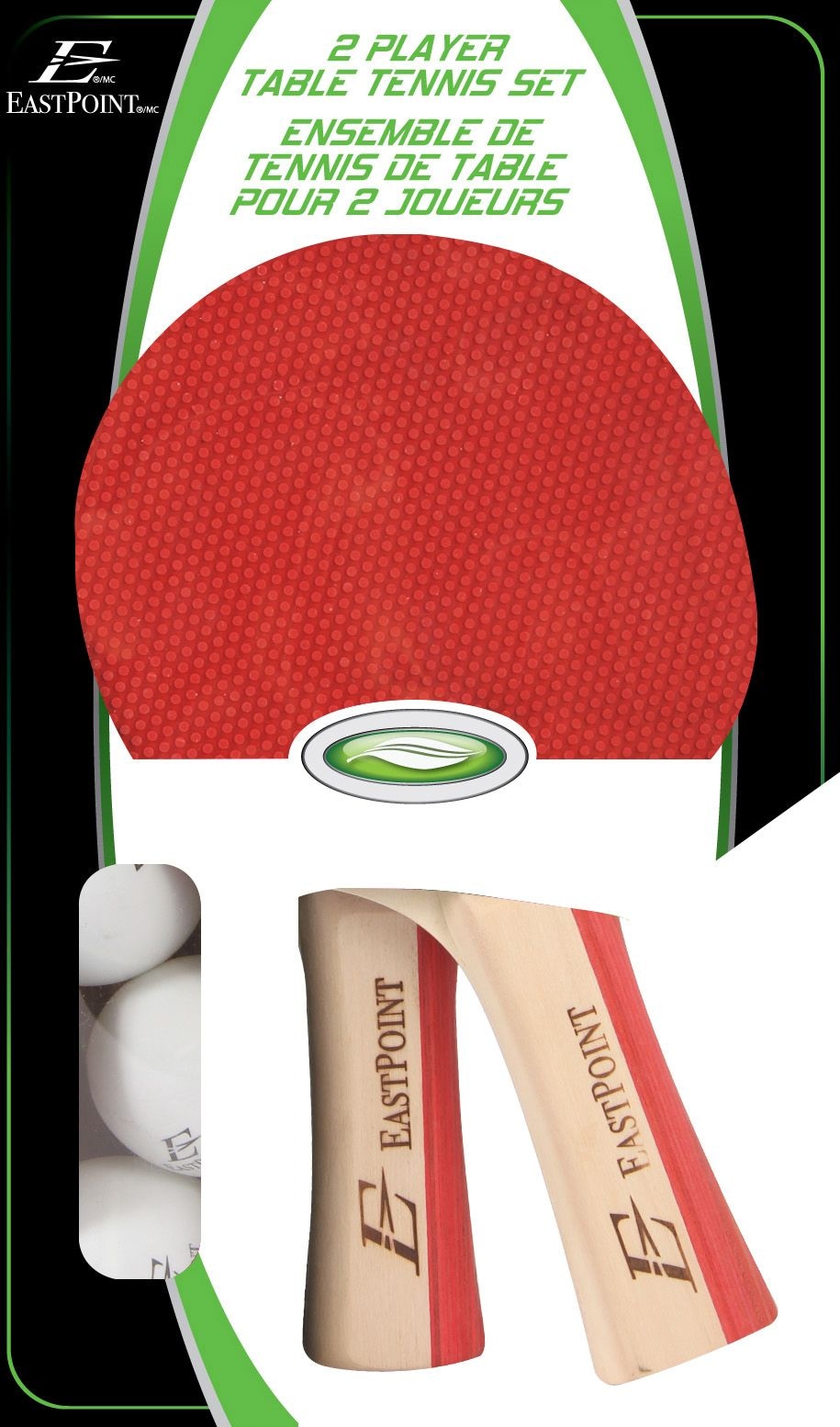 2-Player Table Tennis/Ping Pong Set with Paddles/Rackets & Balls, 5-pc X4T0 - product image 1