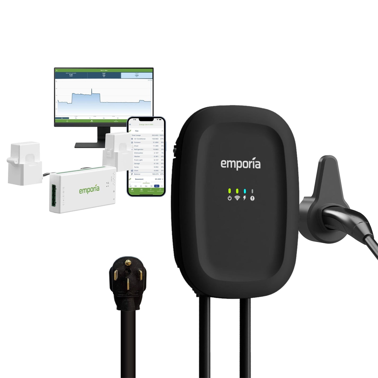 40A Wi-Fi Level 2 NEMA 14-50 NACS EV Charger with Load Management Y4T7 - product image 1