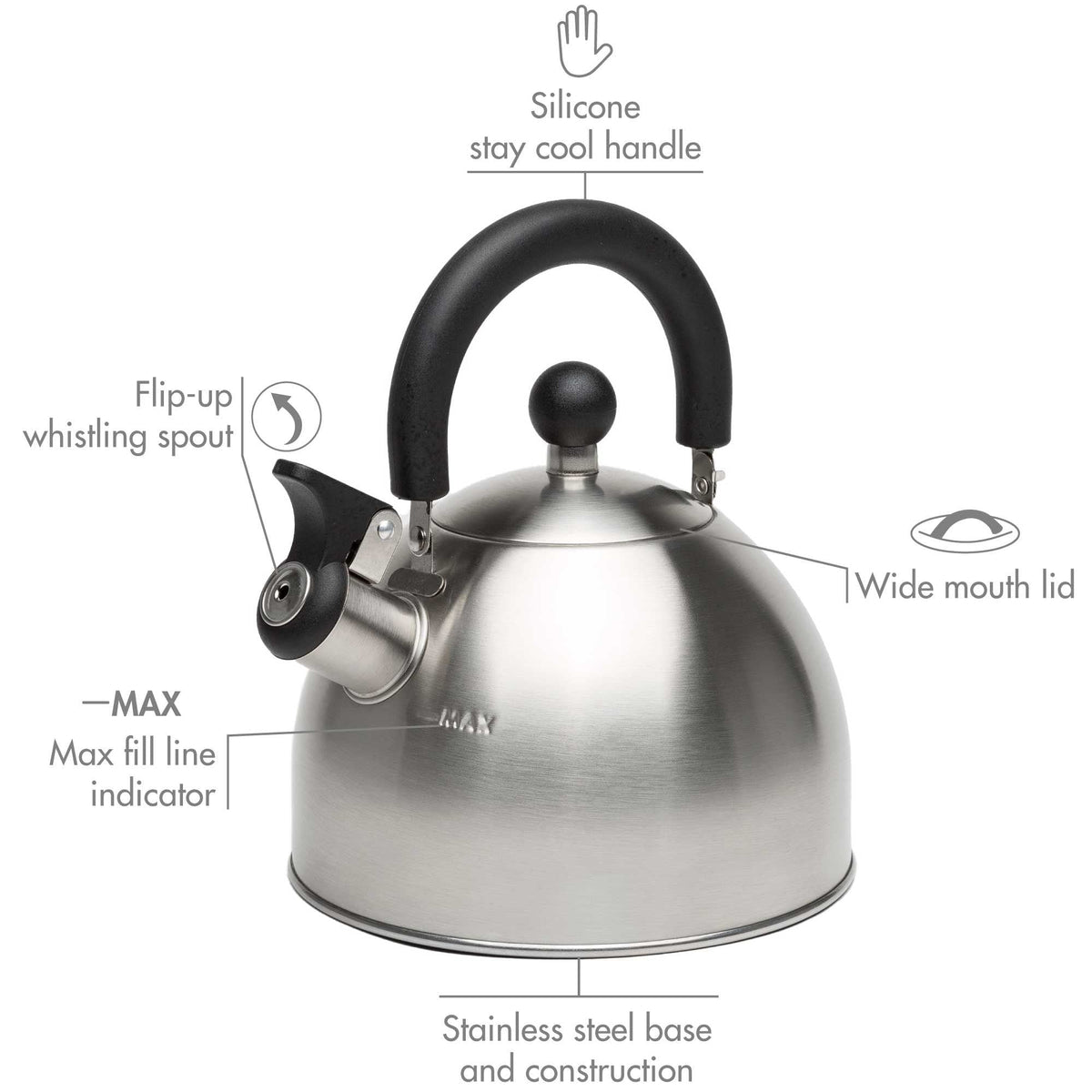 Stainless Steel Stovetop Kettle, 1.4-L H0J1 - product image 5