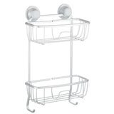 Aluminum Rust-Resistant Suction 2-Shelf Shower Caddy with Hook, 17.5-in x 10.3-in x 5.4-in A3U9 - product image 1