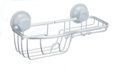 Aluminum Rust-Resistant Suction Basket Shower Caddy with Hook, 3-in x 11-in x 5-in G3J3 - product image 1