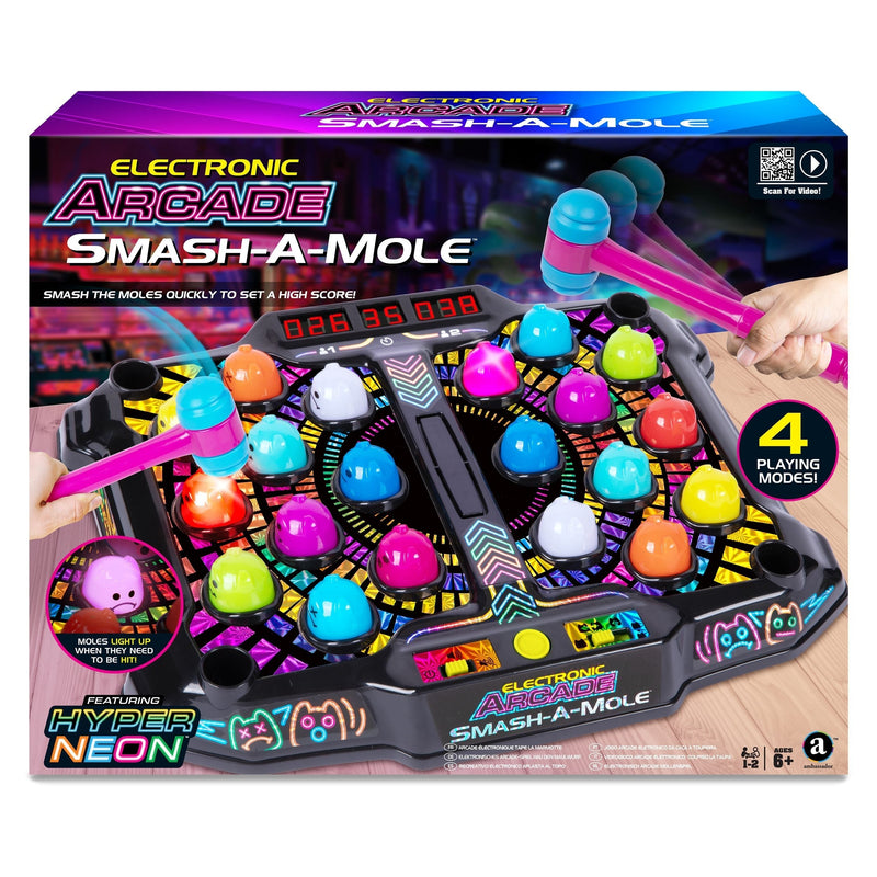 GAME Hyper Neon Series Whack A Mole Electronic Arcade for Ages 6+ A3S6