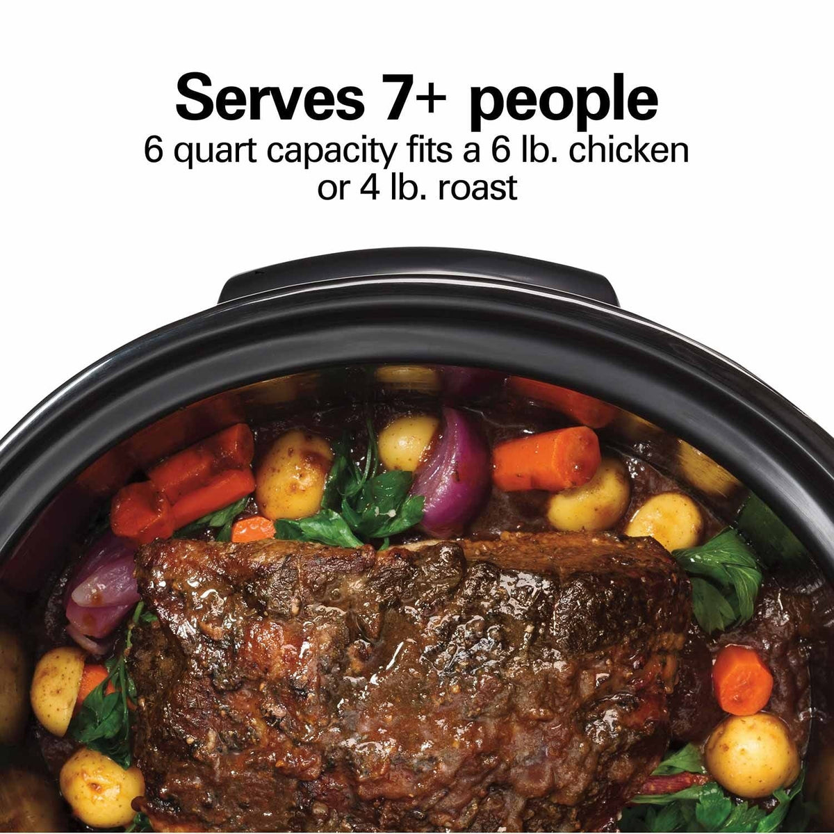 Programmable Defrost Slow Cooker, Black, 6-qt U2S8 - product image 6