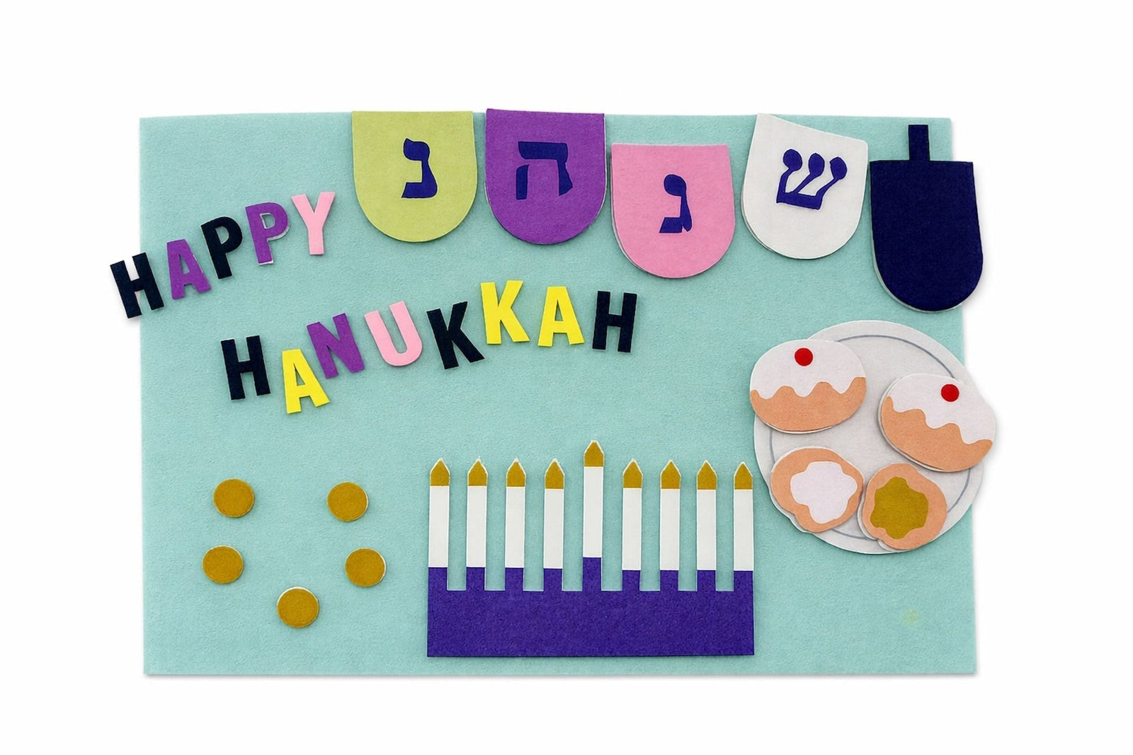 Hanukkah" Felt Interactive Activity Play Board Kit, 30-pc, for Hanukkah H4V9 - product image 2