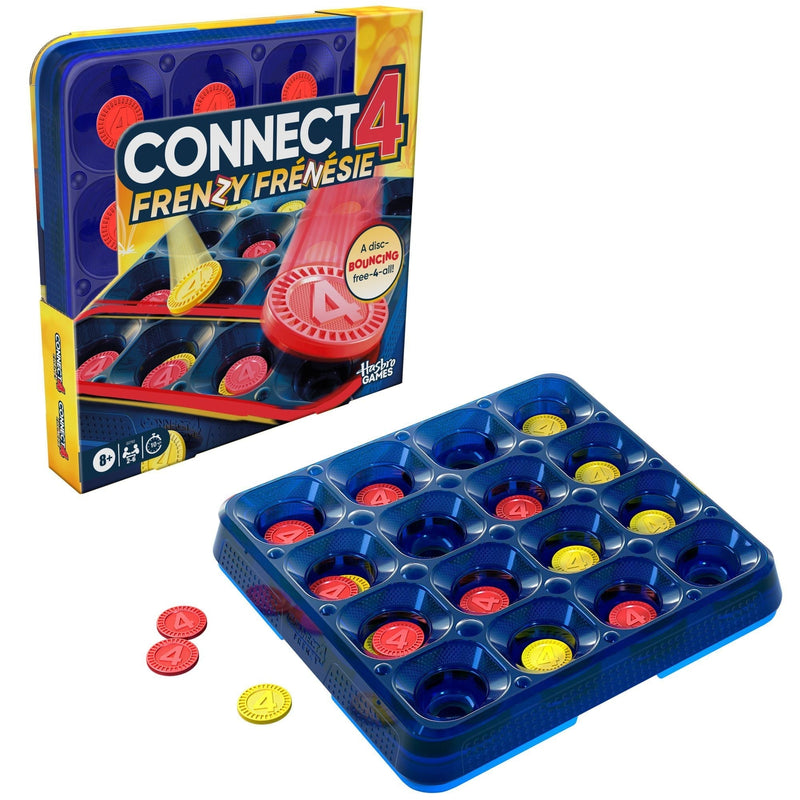 Connect 4 Frenzy Strategy Board Game, Bilingual Q7K9