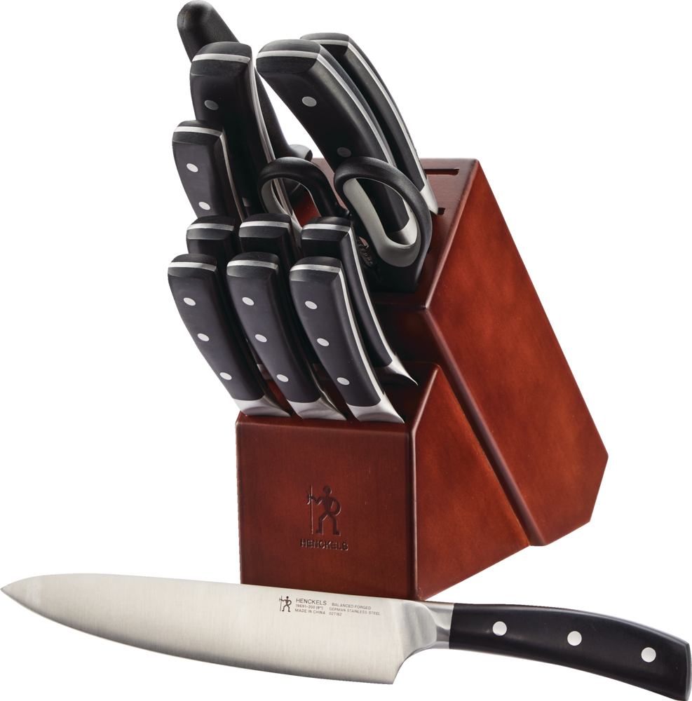 Balanced Forged Steel Knife Block Set, Ergonomic Grip, 14-pc H9L7 - product image 1
