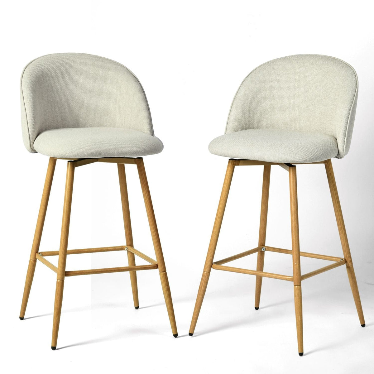 Modern Swivel Bar Stools, Beige, 2-pk S1B8 - product image 1